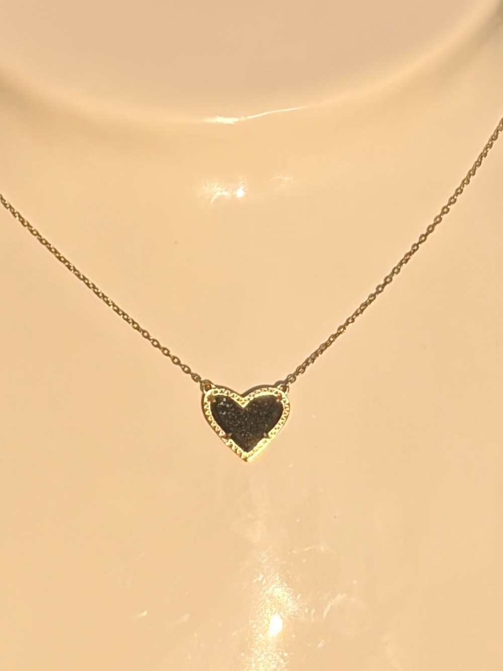 Delicate Gold Heart Pendant Necklace - Gold